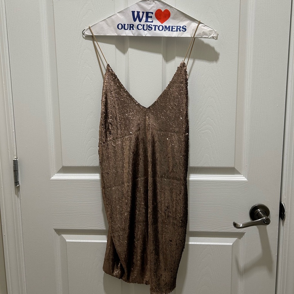 Toby Heart Ginger Gold/Bronze Sequin Dress